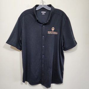 Ogio button front Skrewball Whiskey embroidered short sleeve shirt woman size XL